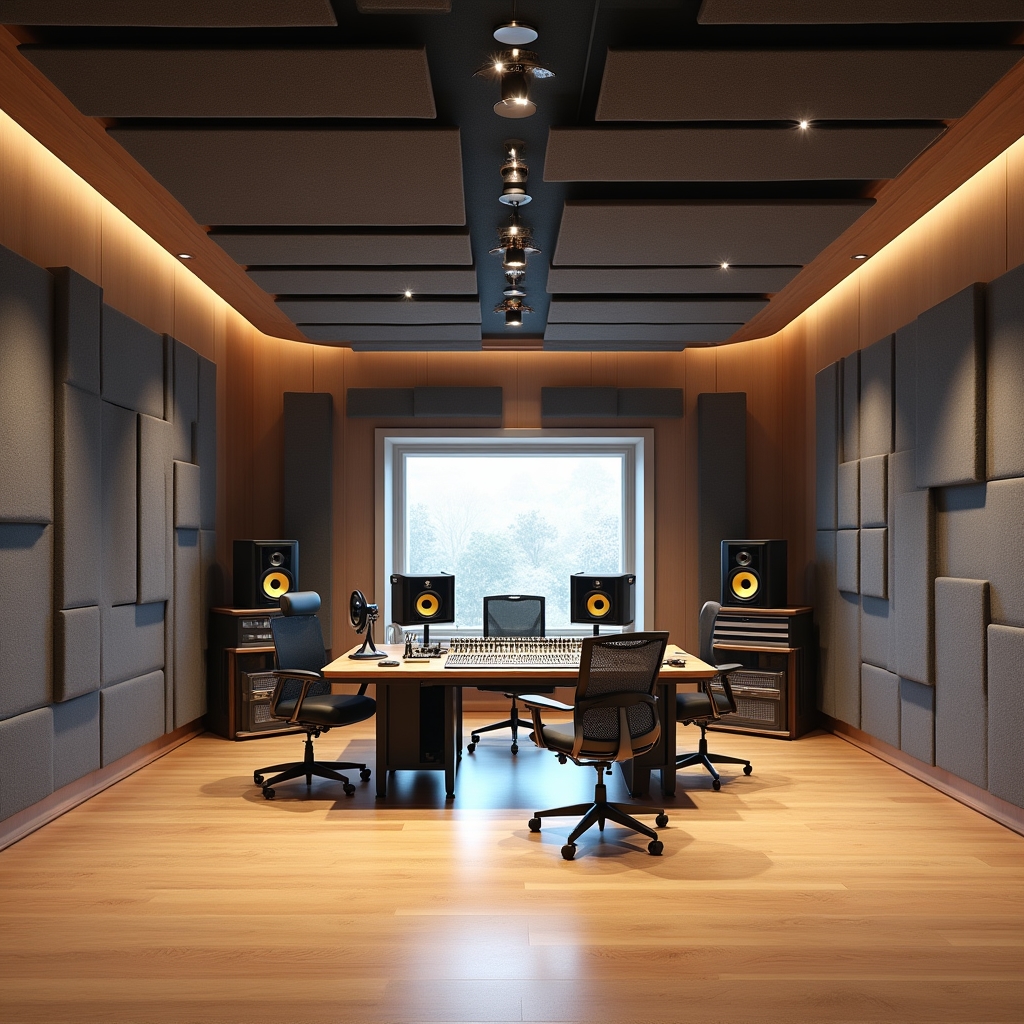 Interno dello studio di registrazione Zenartix Lab con console audio